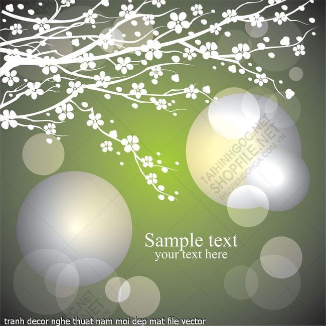 tranh decor nghe thuat nam moi dep mat file vector